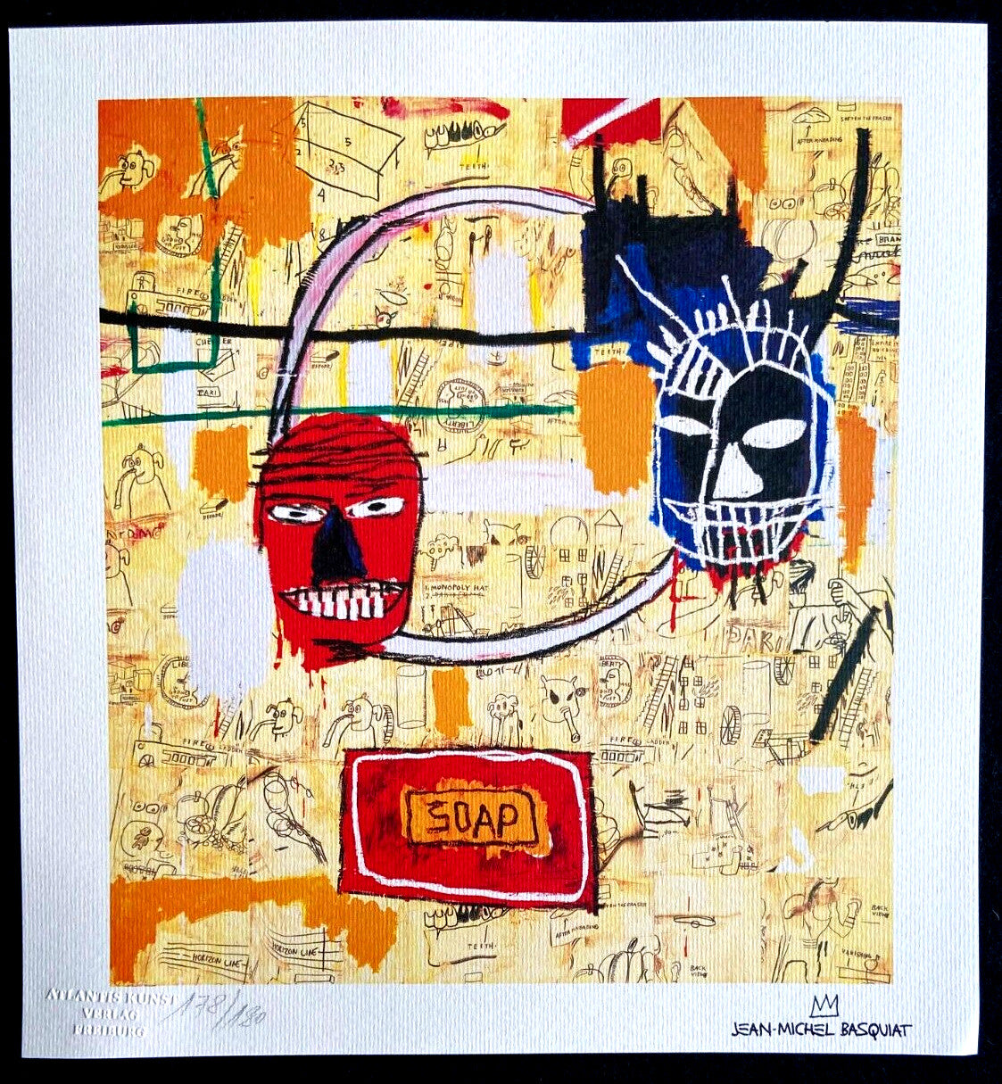 Jean-Michel Basquiat Lithograph Coa Signed Numbered By Hand