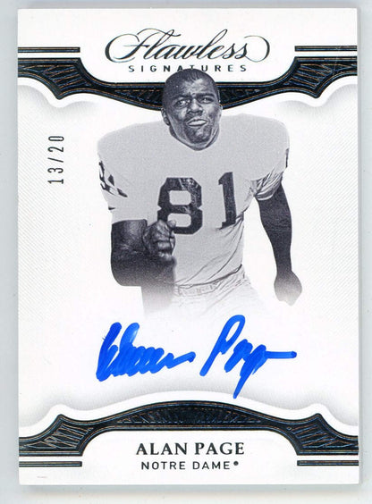 Alan Page 2019 Panini Flawless Autographed #1