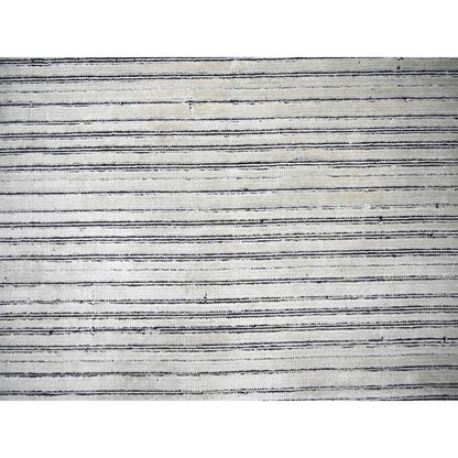 12'1"X15'1" Ivory Modern Design Wool & Silk Hand Loomed Oversized Rug