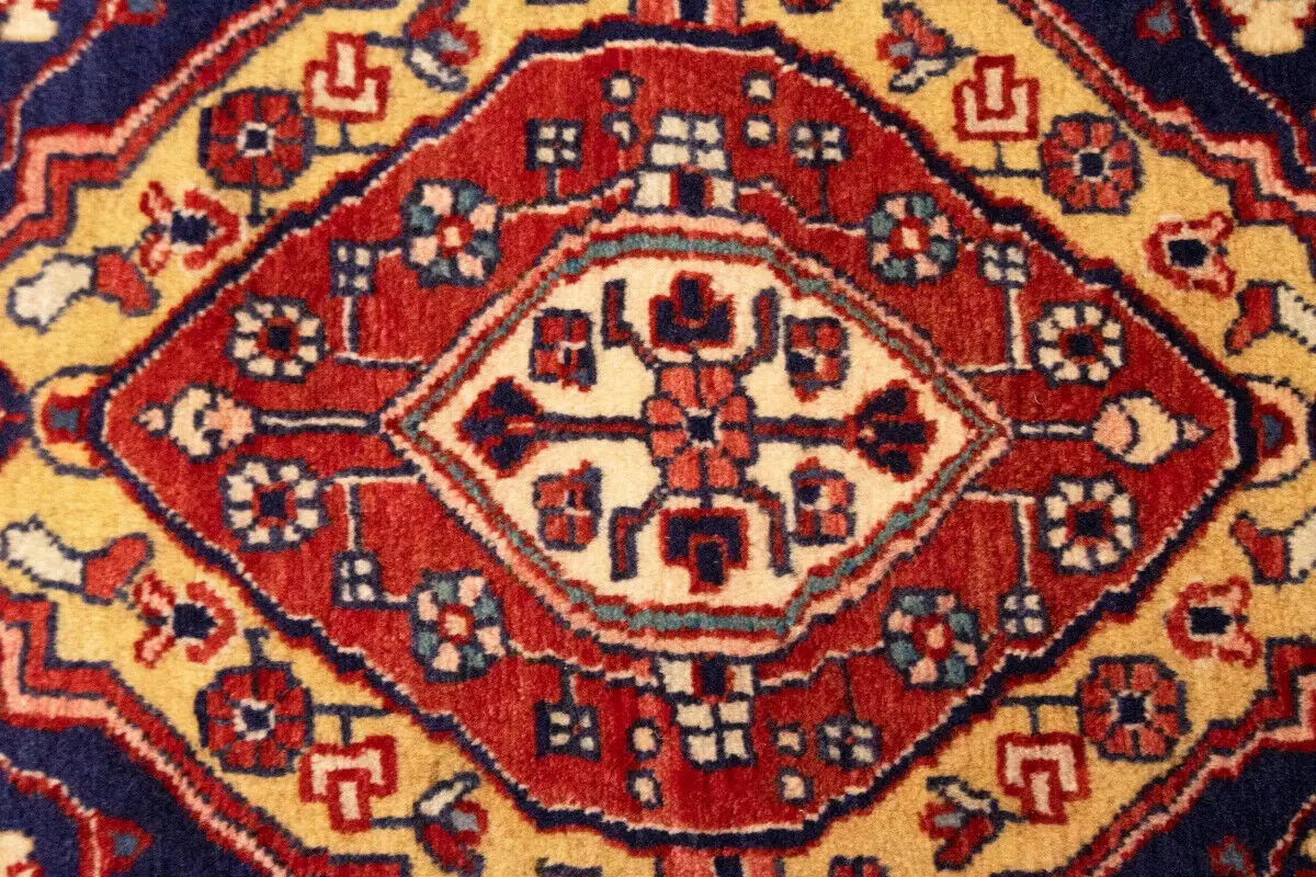 Vintage Purple-Navy Floral Style Rug Tribal