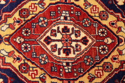 Vintage Purple-Navy Floral Style Rug Tribal