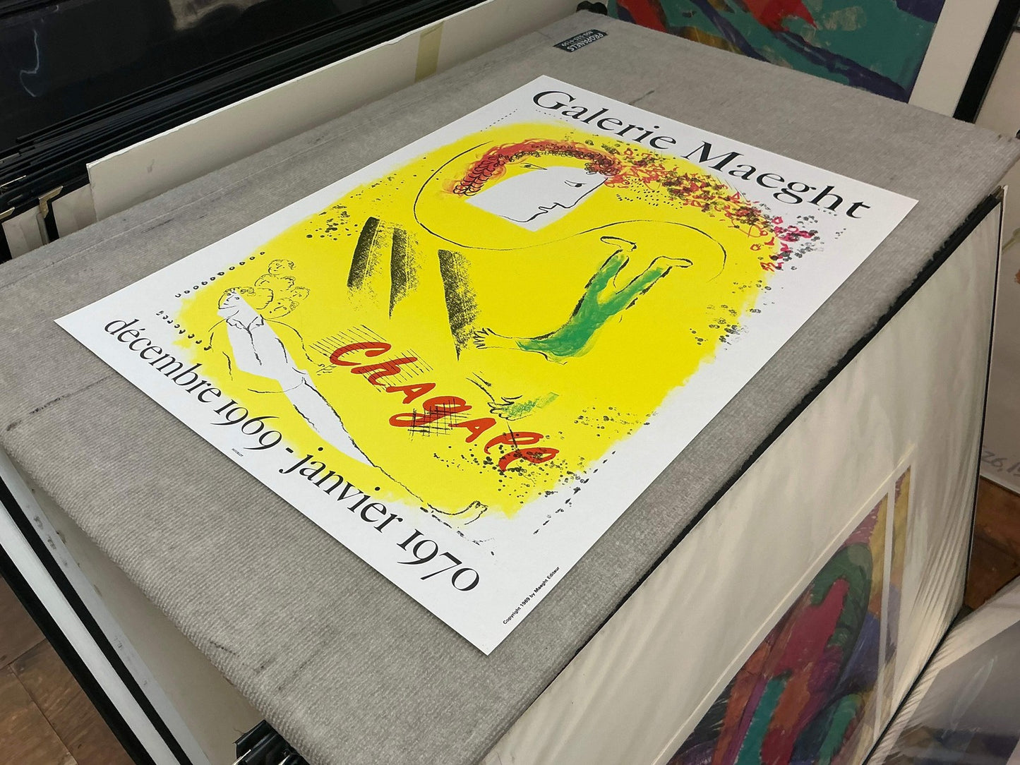 Marc Chagall The Yellow Background " Lithograph Modernism Yellow