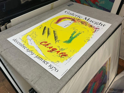 Marc Chagall The Yellow Background " Lithograph Modernism Yellow