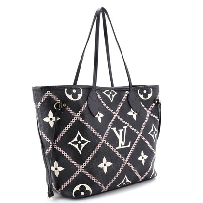 Louis Vuitton Neverfull Nm Tote Monogram Empreinte Giant Broderies Mm