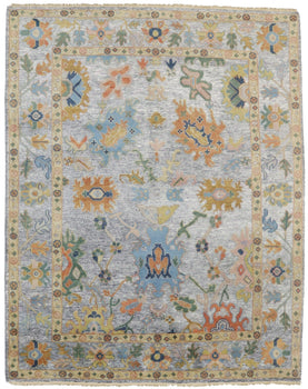 Handmade Oushak Floral Style Rug Colorfast Wool