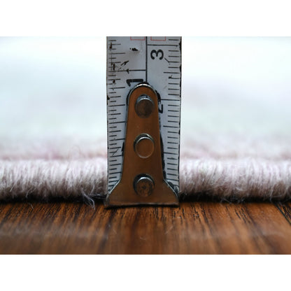 6'1"X8'8" Soft Wool Hand Knotted Coral Pink Angora Oushak Oriental Rug