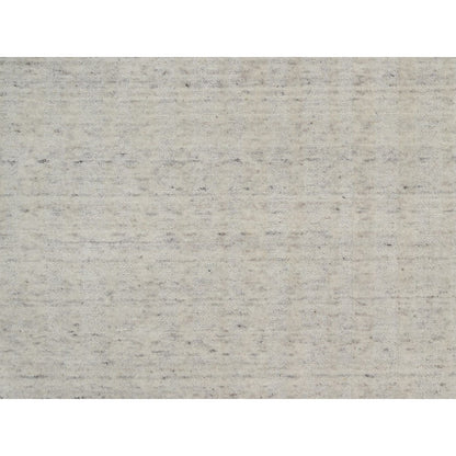 Rug 8'1"x10' Ivory Hand Loomed Vertical Stripes Design Natural Wool
