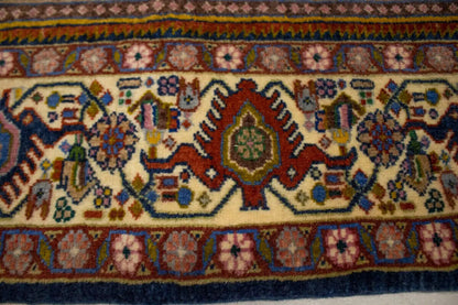 Handmade Oriental Rug Orange-Red Geometric Floral