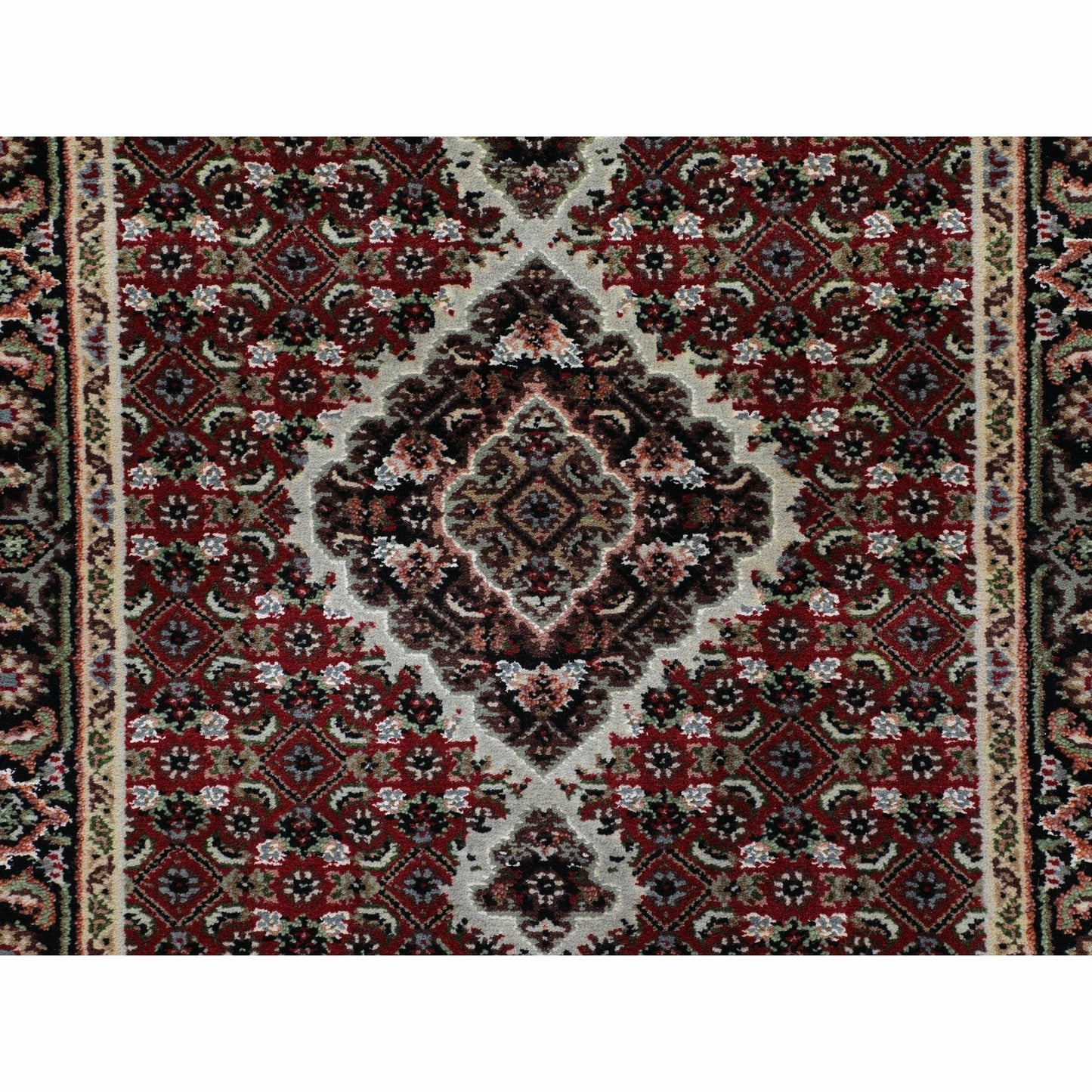 2'8"X10'1" Red Tebraz Mahi Fish Design Hand Knotted Runner Rug