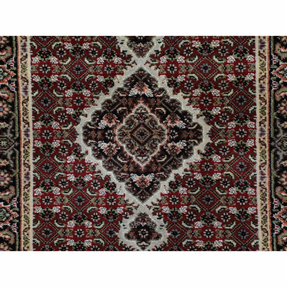 2'8"X10'1" Red Tebraz Mahi Fish Design Hand Knotted Runner Rug