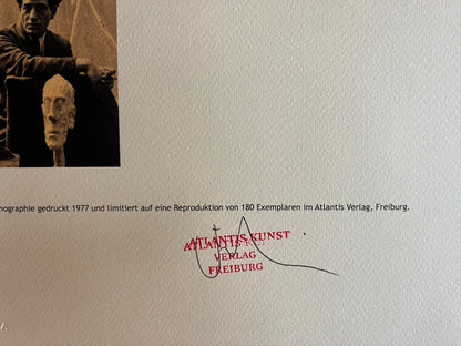 Alberto Giacometti Lithograph Coa Signed Hand Numbered In Pencil