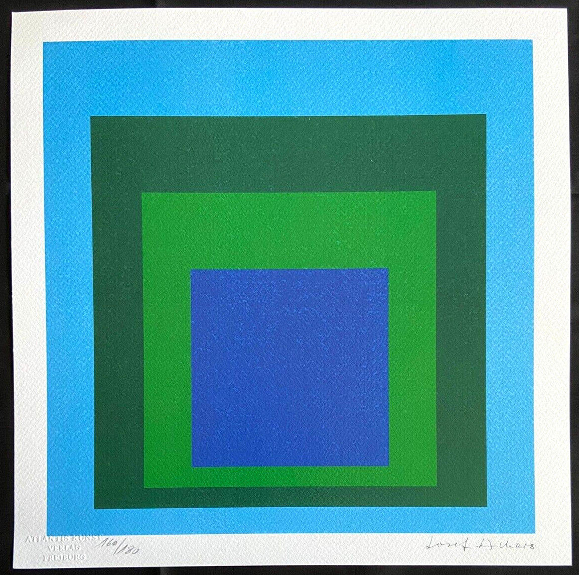 Josef Albers Lithograph Coa Hand-Numbered Signed O.P Stamped