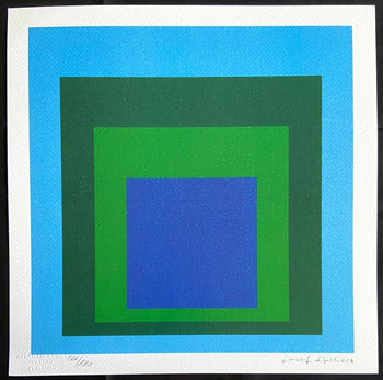 Josef Albers Lithograph Coa Hand-Numbered Signed O.P Stamped