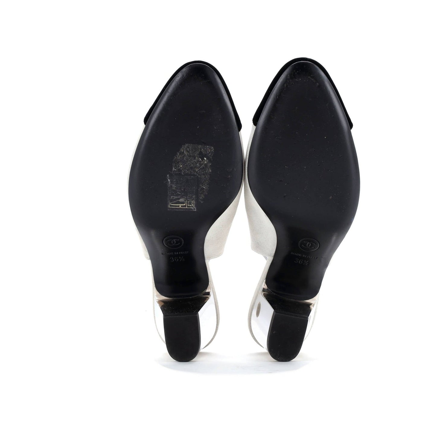 Chanel Womens Cap Toe Slingback Pumps Leather