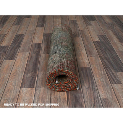 2'2"X9'9" Red Vintage Northwest Zoroastrian Hand Knotted Wool Runner Rug