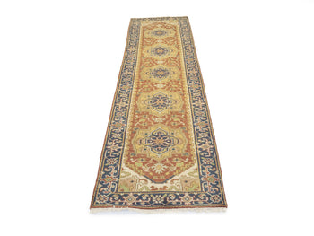 Handmade Serapi Heriz Oriental Runner Rug Floral