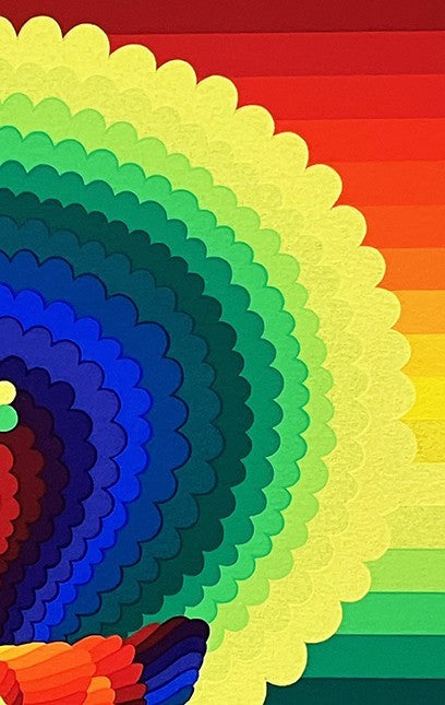 Ay-O (??) "Peacock I" 1976 Signed Silkscreen Rainbow Art 5/200 Fluxus Japan