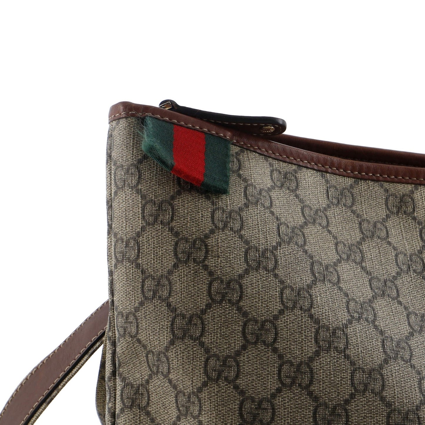 Gucci Web Loop Flat Messenger Gg Coated Canvas Large