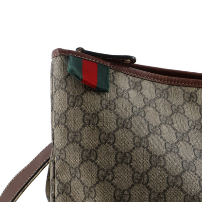 Gucci Web Loop Flat Messenger Gg Coated Canvas Large