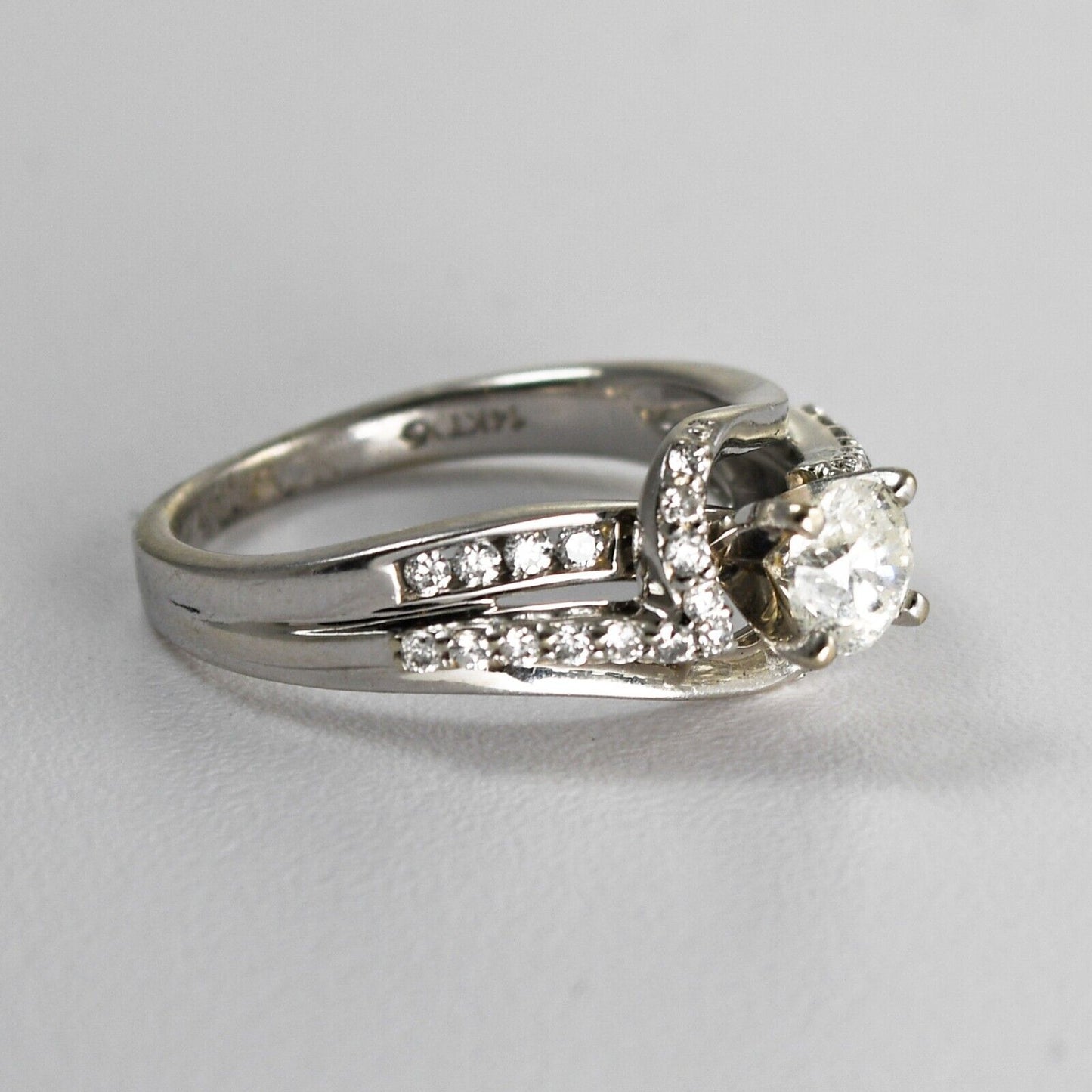 14K White Gold Diamond Ring .45 Ct H Color Si2