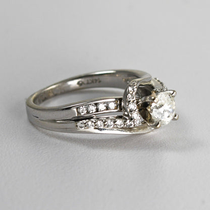14K White Gold Diamond Ring .45 Ct H Color Si2