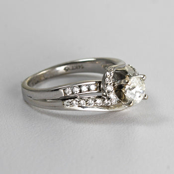 14K White Gold Diamond Ring .45 Ct H Color Si2