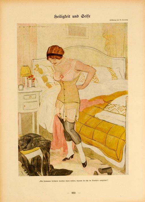 Simplicissimus 1913 By Marcello Dudovich Boudoir On Linen Original