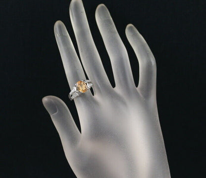 Imperial Topaz 2.63ct Diamond 0.18ct Openwork