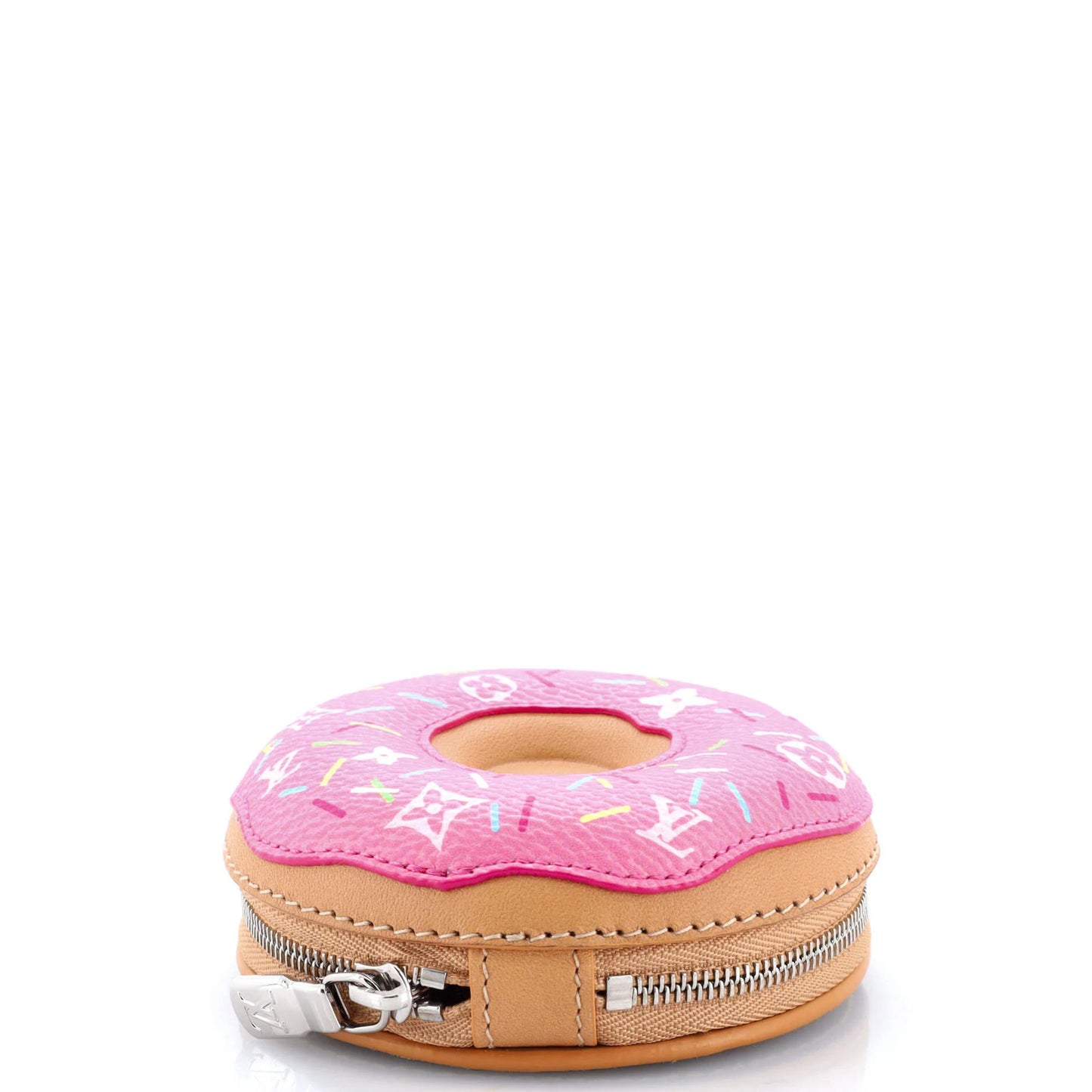 Louis Vuitton Lv Donut Bag Charm Printed Leather And Monogram Canvas