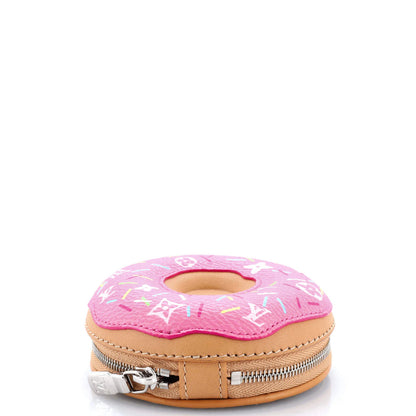 Louis Vuitton Lv Donut Bag Charm Printed Leather And Monogram Canvas