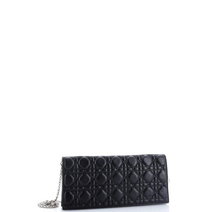 Christian Dior Lady Dior Convertible Chain Clutch Cannage Quilt Leather Long