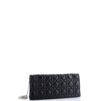 Christian Dior Lady Dior Convertible Chain Clutch Cannage Quilt Leather Long