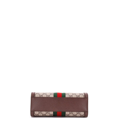 Gucci Ophidia Top Handle Tote Gg Coated Canvas With Leather Small