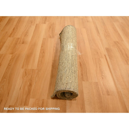 2'X3' Peanut Brown Plain Solid Design Pure Sari Silk Hand Knotted Mat Rug