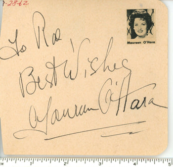 Maureen O'Hara Actress Signed/Inscribed Cut Album