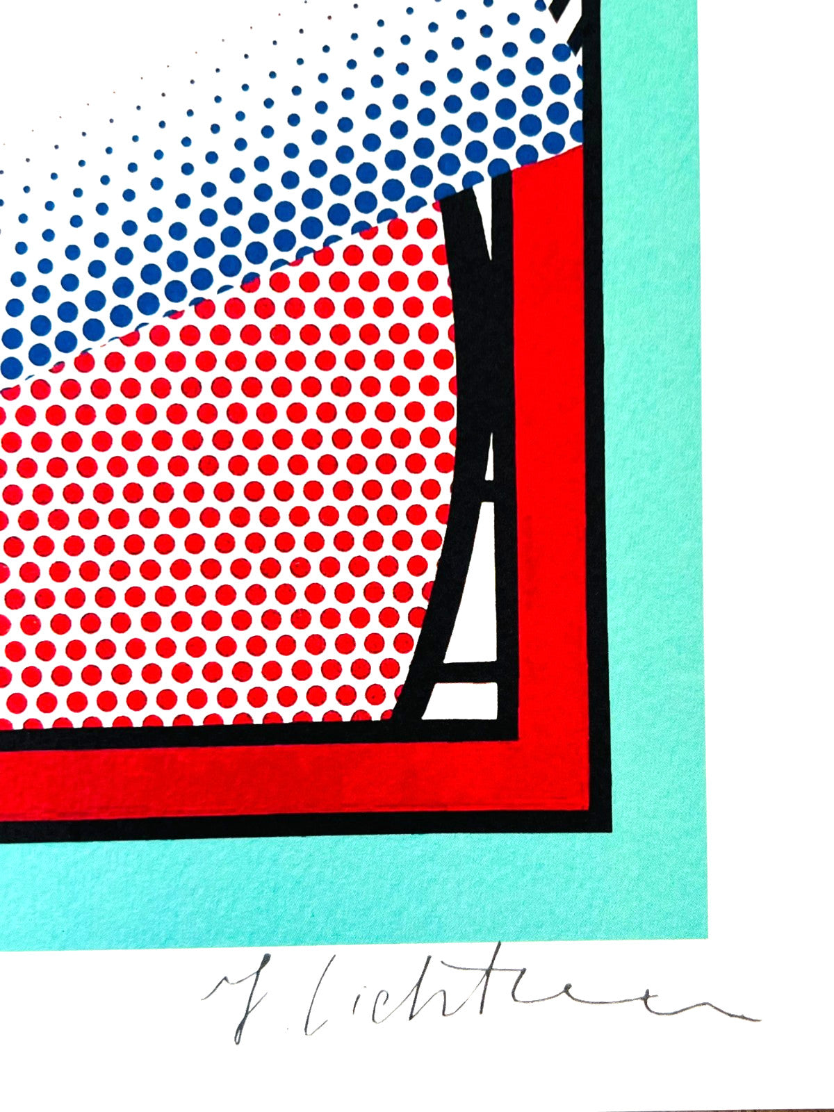 Roy Lichtenstein Lithograph Coa Signed In Pen Numbered In Pencil