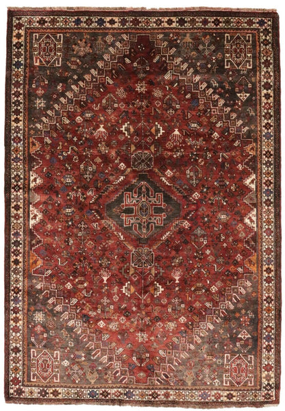 Tribal Vintage Oriental Rug Rusty Red Carpet
