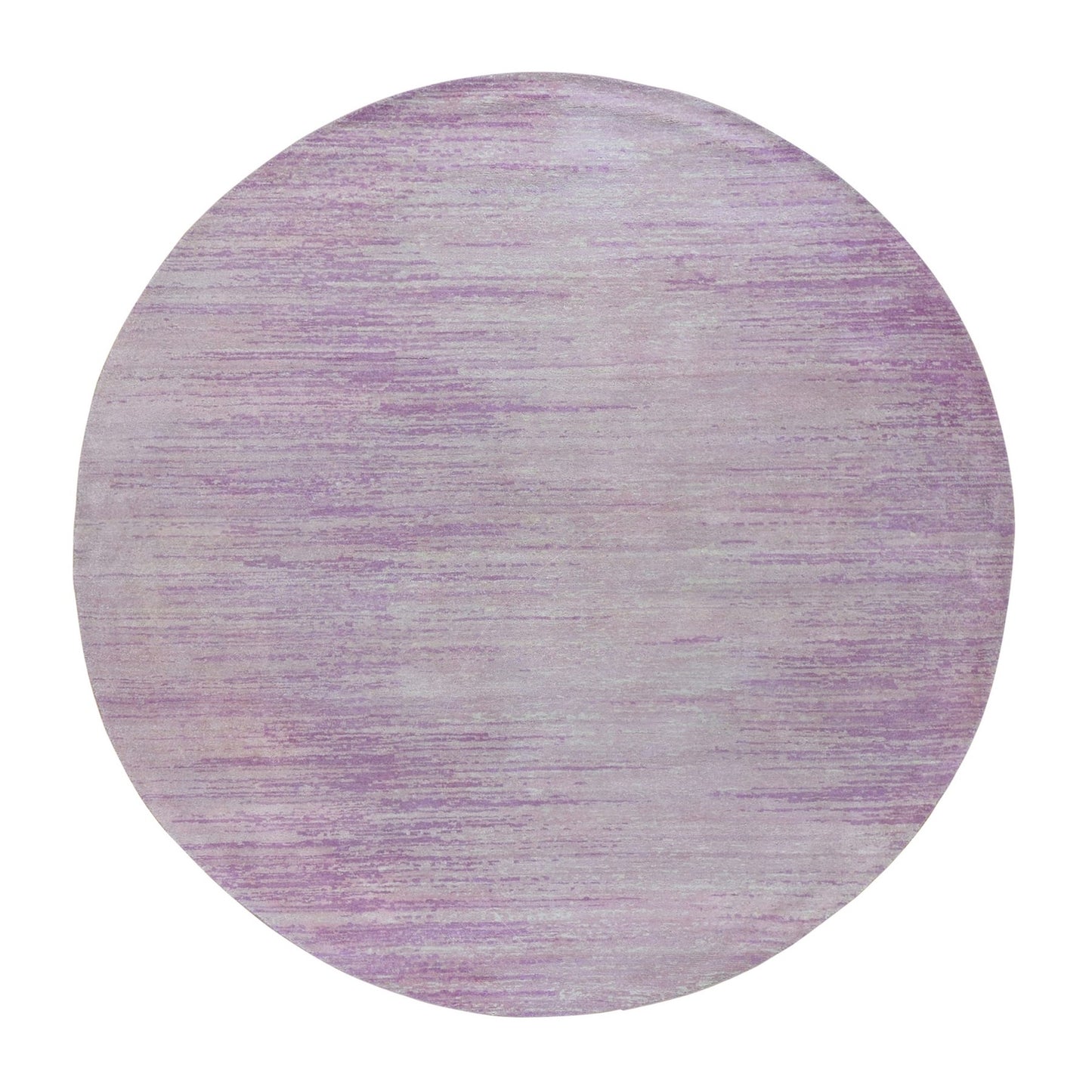 7'X7' Pink Thick And Plush Wool Ombre Design Hand Knotted Round Rug