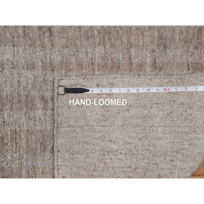 2'6"X8' Brown Natural Wool Salt And Pepper Effect Hand Loomed Runner Rug