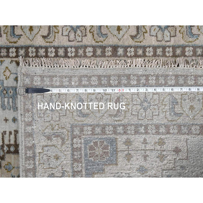 4'3"X12' Intellectual Gray Farsian Village Wool Hand Knotted Runner Rug