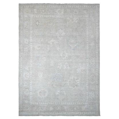 9'9"X13'4" Pastel Gray 100% Wool Afghan Angora Oushak Hand Knotted Rug
