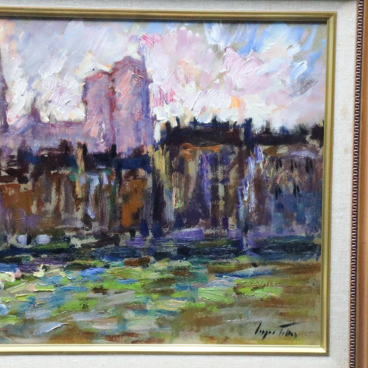 Srgio Telles Oil Painting Notre-Dame Cathedral Paris Signed Brazilian Artist M8
