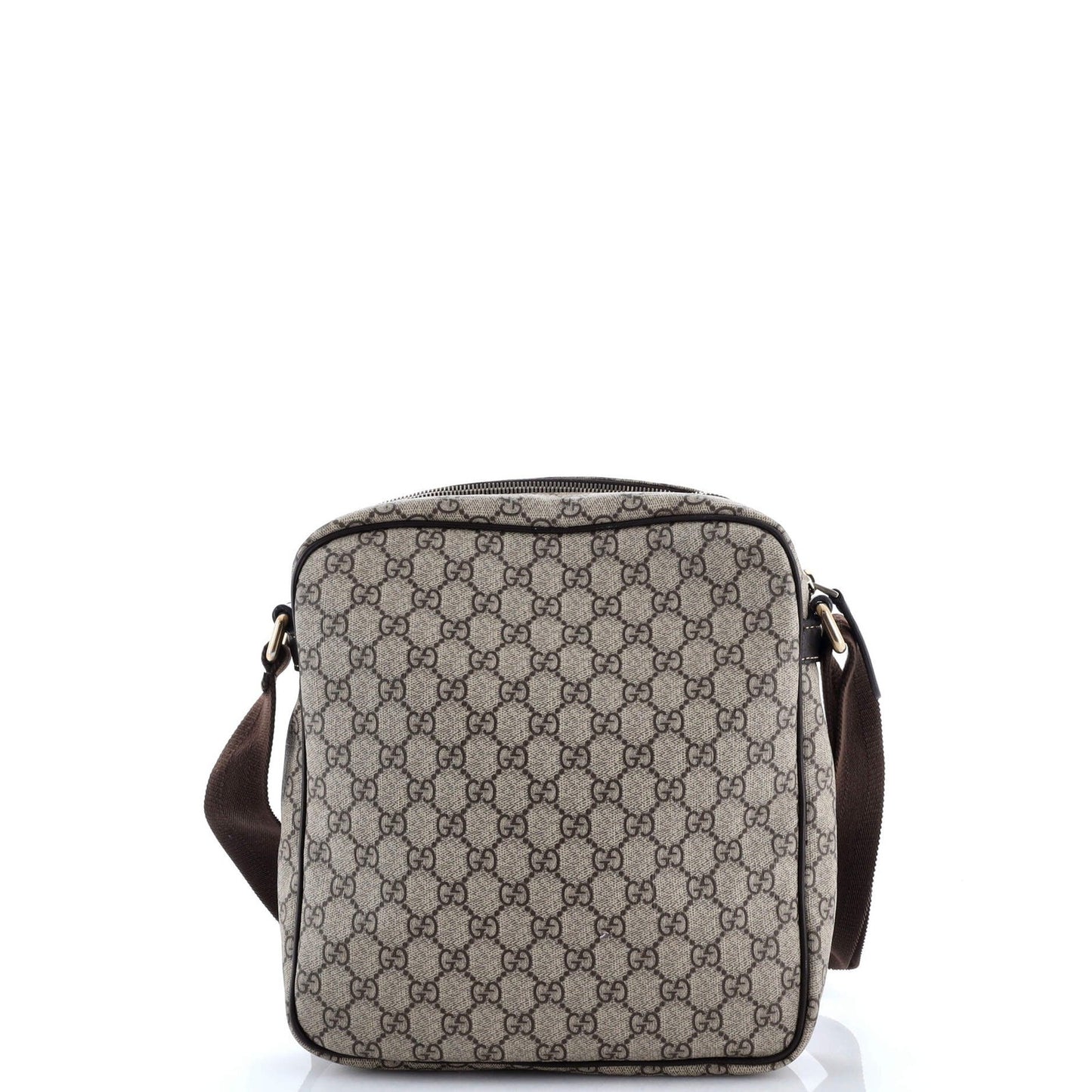 Gucci Front Zip Messenger Gg Coated Canvas Medium