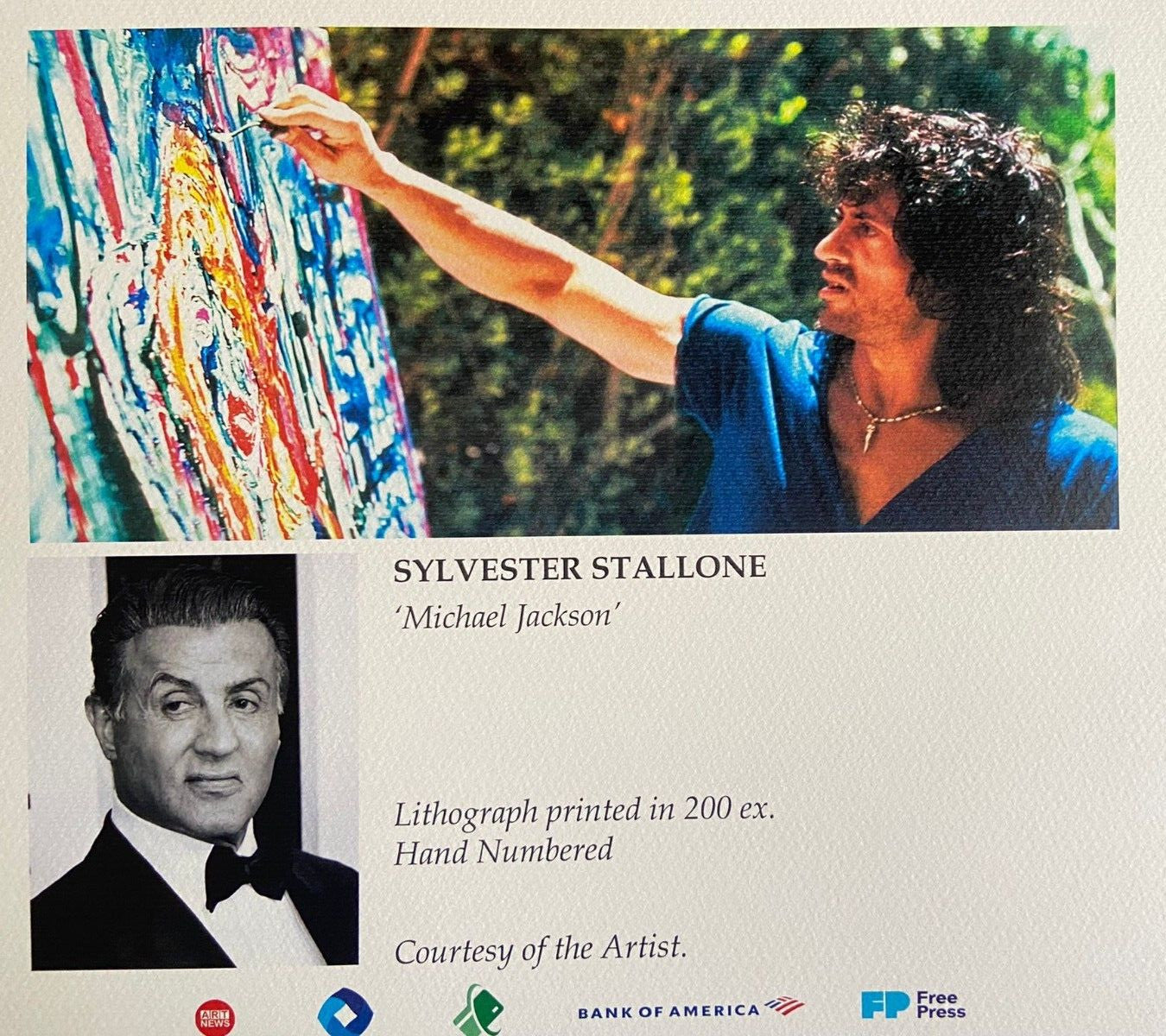 Sylvester Stallone 'Michael Jackson' Lithograph (Pierce Brosnan Johnny Depp)