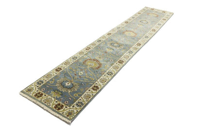 Muted Floral Peshawar Osh Chobi Runner Rug
