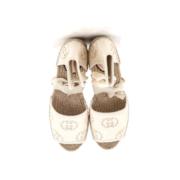 Gucci Women'S Damita Espadrilles Interlocking G Embroidered Canvas