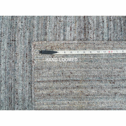 2'7"X14' Gray Wool Hand Loomed Modern Striae Design Runner Oriental Rug
