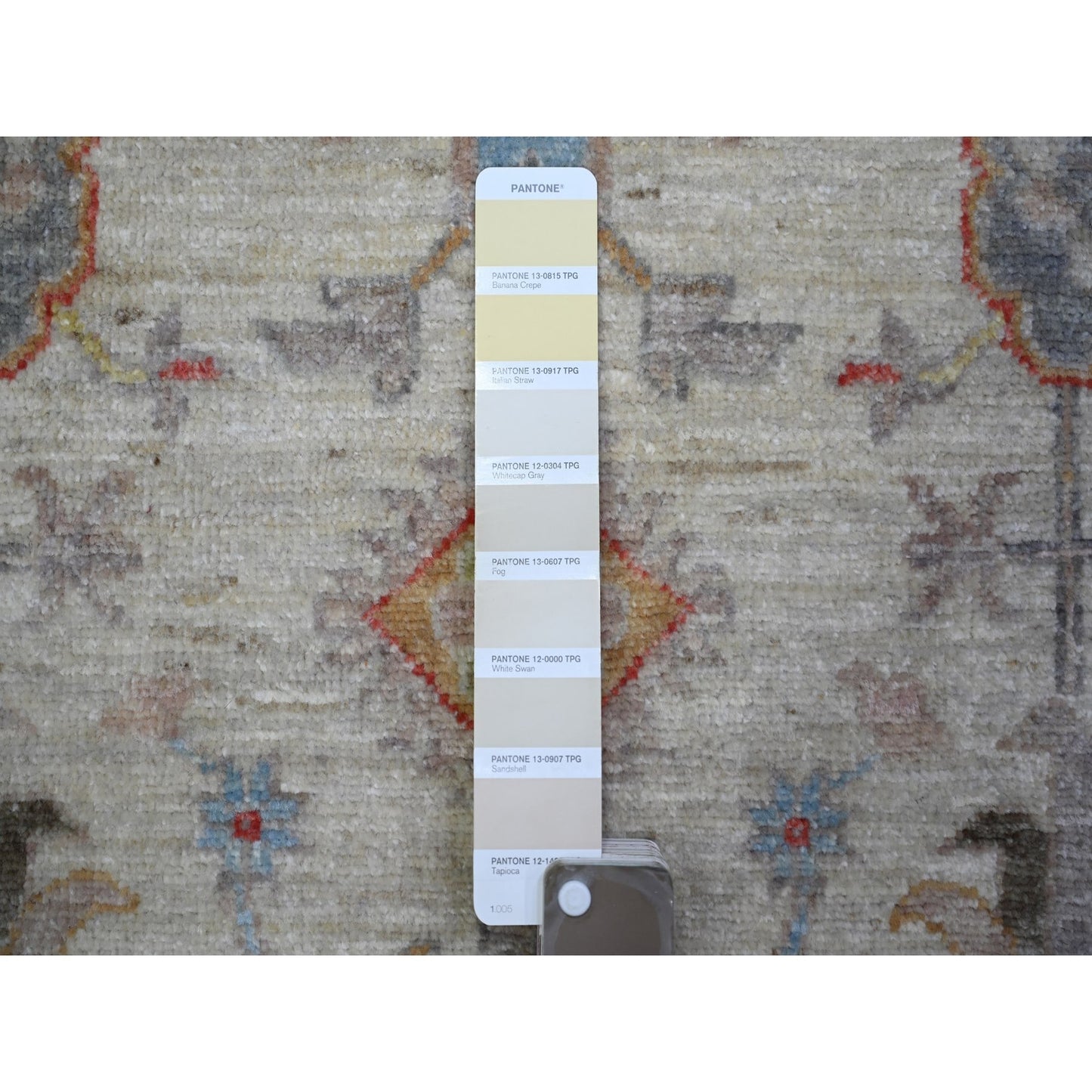 6'X9' Beige Extra Soft Wool Hand Knotted Finer Peshawar Rug