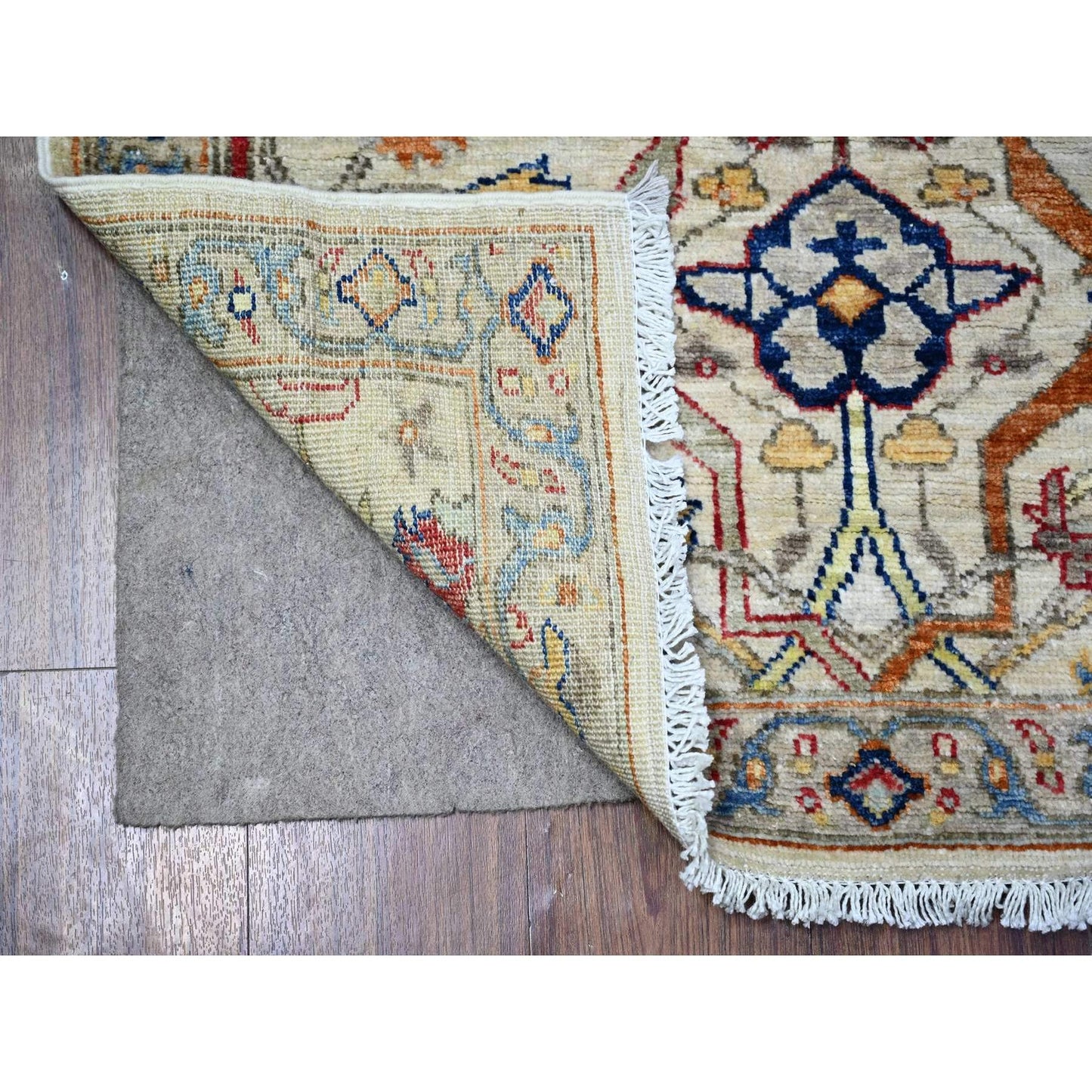3'X9'5" Gray Aryana Natural Dyes Pure Wool Hand Knotted Oriental Rug