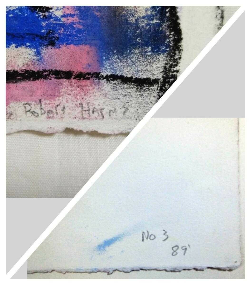 Robert Harms (America) Original Painting Pastel On Paper Signed Framed Abstract